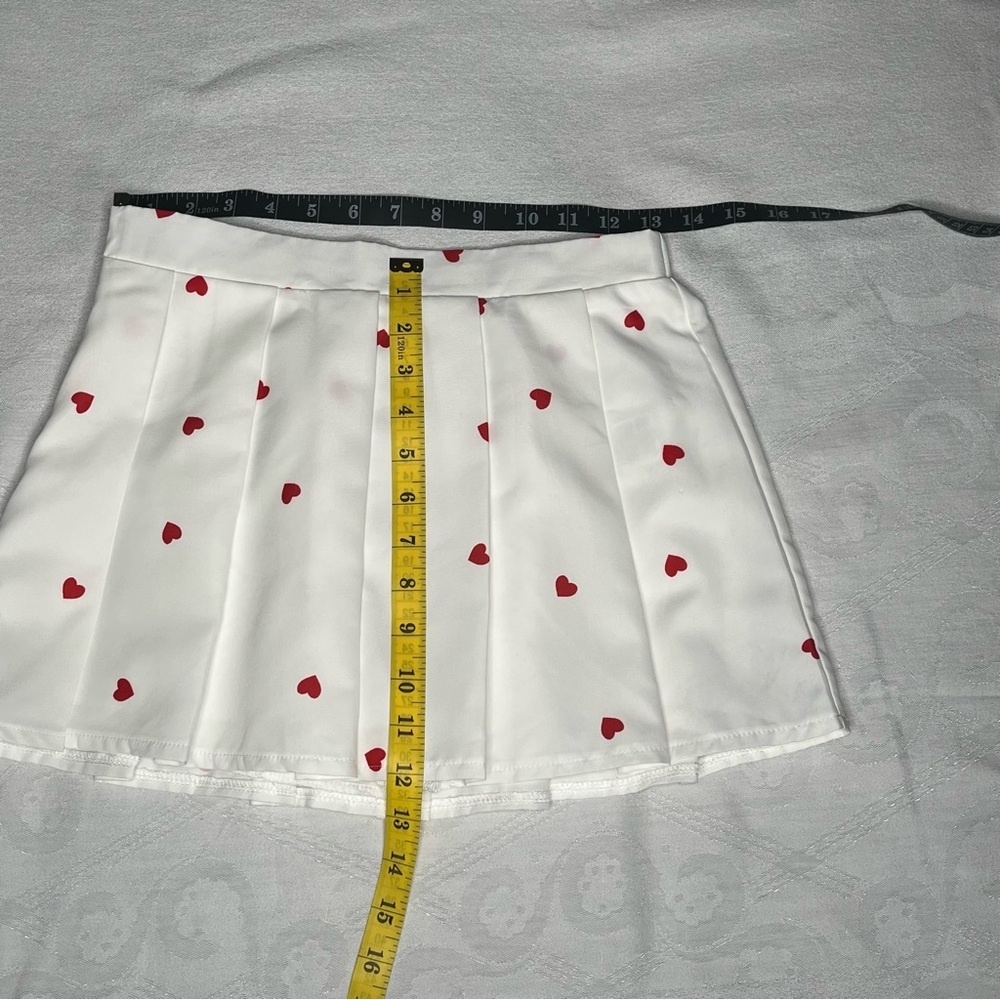 SHEIN Heart Print Shirt and Pleated Skort Set XS - Picture 10 of 15